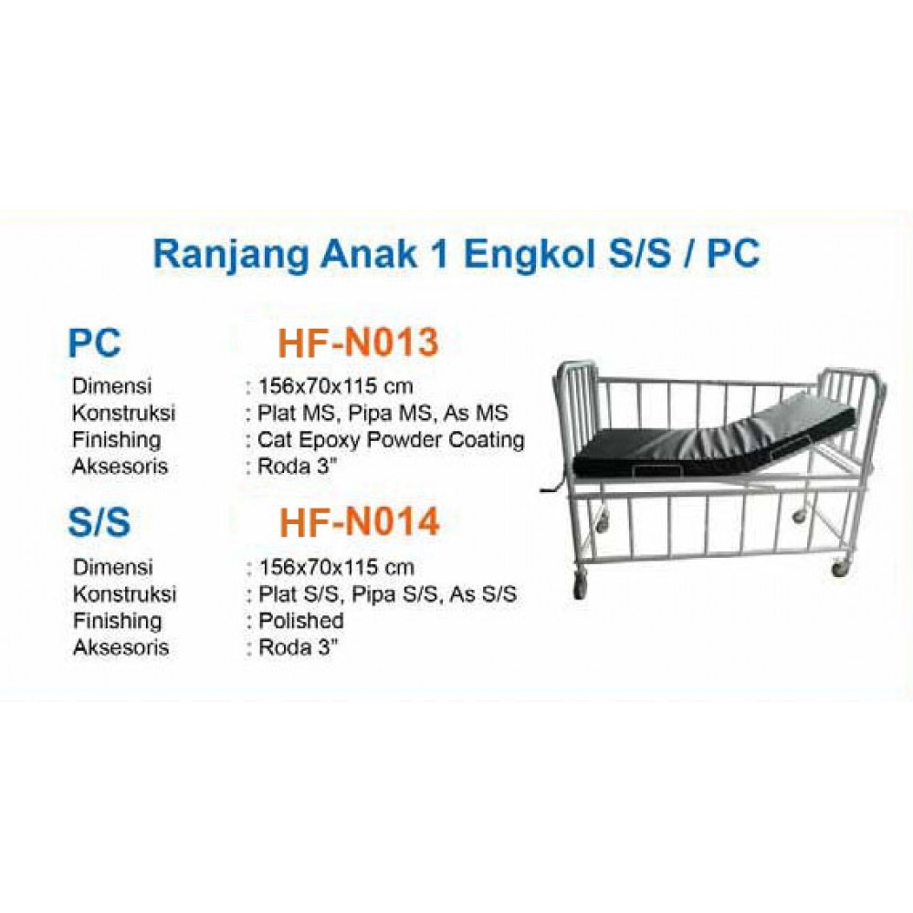 Brancard Ranjang Anak 1 Engkol Stainless Steel