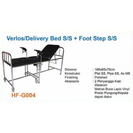 Verlos Delivery Bed Stainless Steel dengan Foot Step