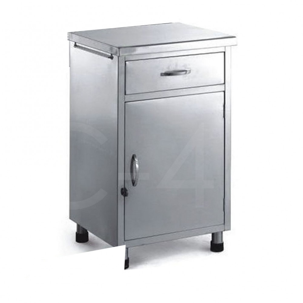 Bed Side Cabinet Stainless Steel dengan Laci Makan