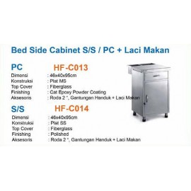 Bed Side Cabinet Besi dengan Laci Makan